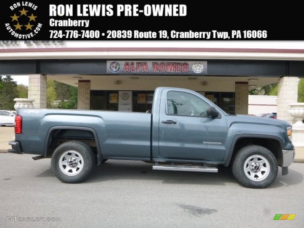 2014 Sierra 1500 Regular Cab 4x4 - Cobalt Blue Metallic / Jet Black/Dark Ash photo #1