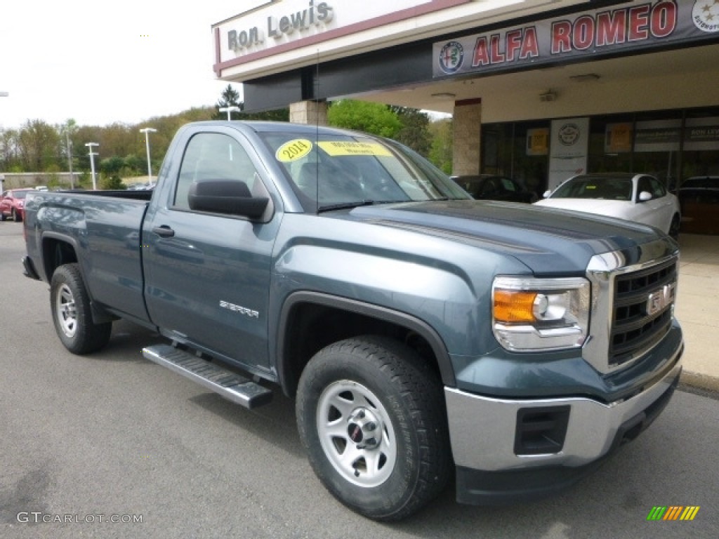 2014 Sierra 1500 Regular Cab 4x4 - Cobalt Blue Metallic / Jet Black/Dark Ash photo #7