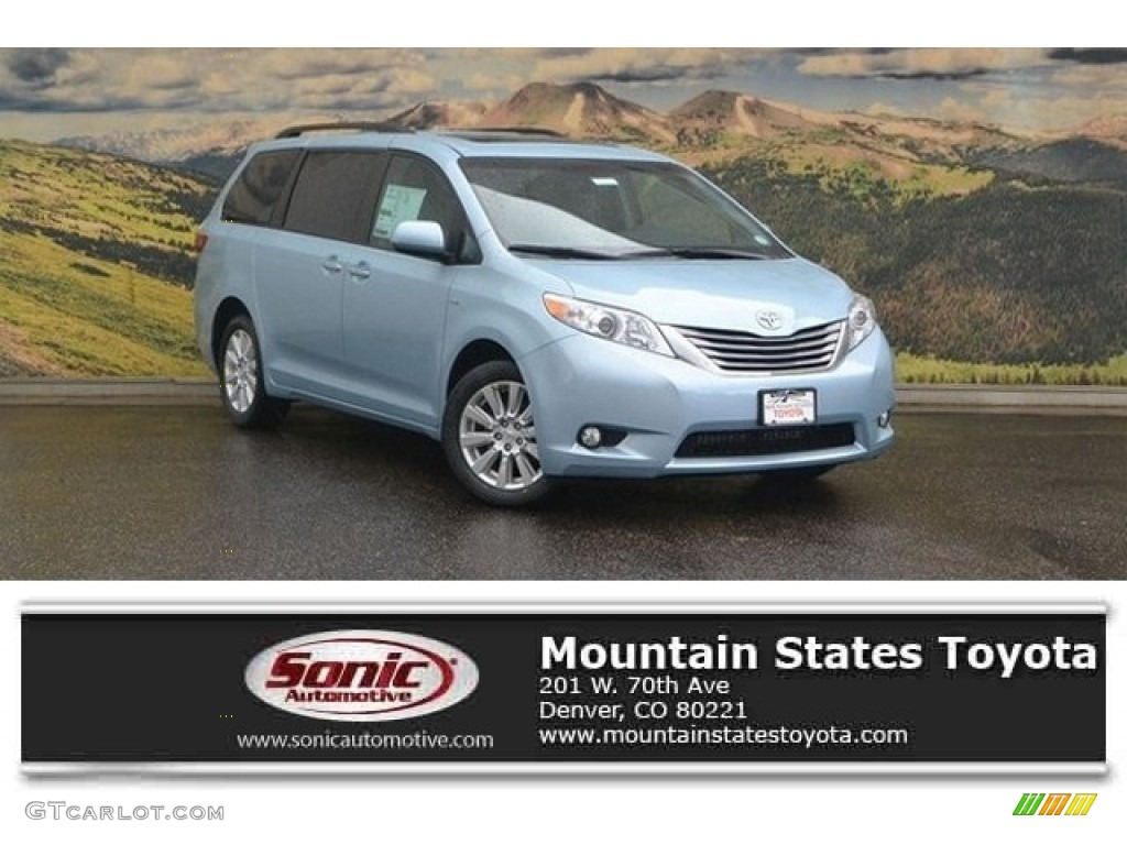 2017 Sienna XLE AWD - Sky Blue Pearl / Ash photo #1