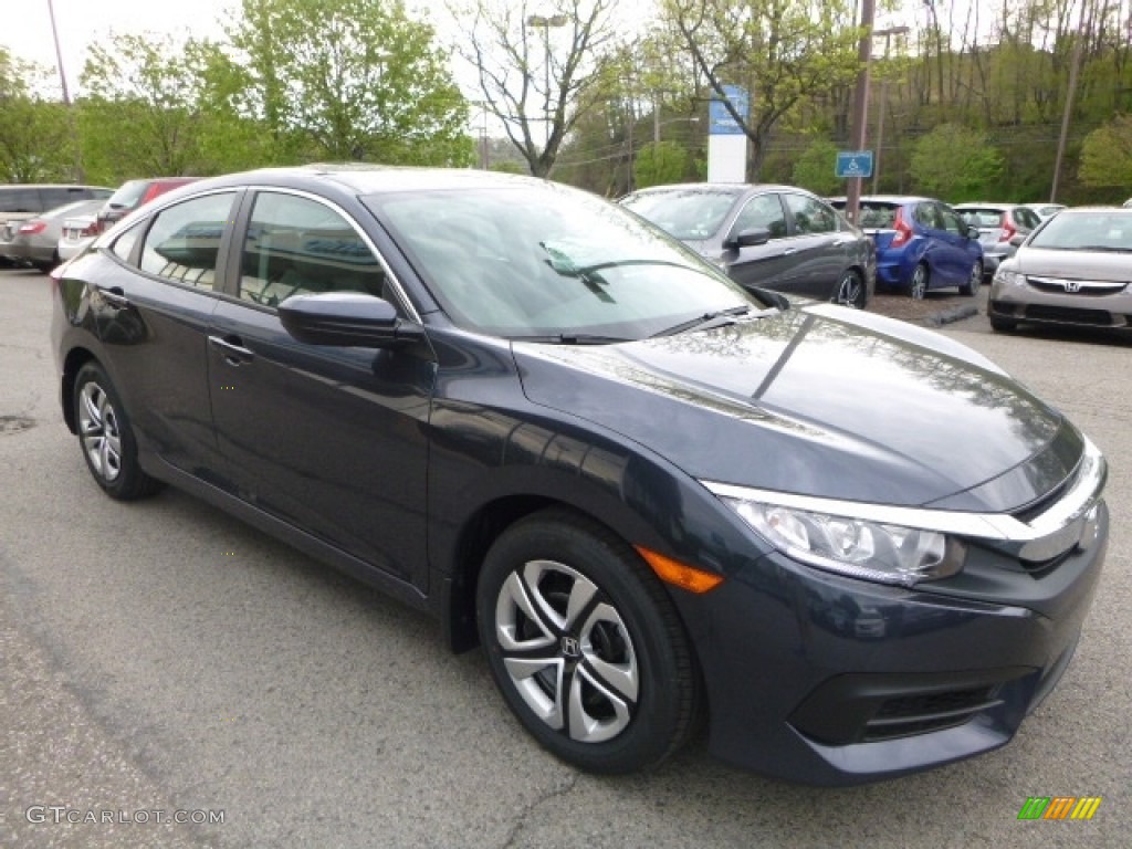 Cosmic Blue Metallic 2017 Honda Civic LX Sedan Exterior Photo #120150041