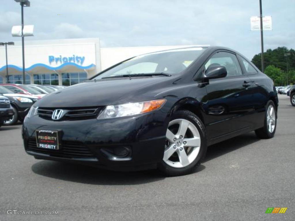 2008 Civic EX-L Coupe - Nighthawk Black Pearl / Black photo #1