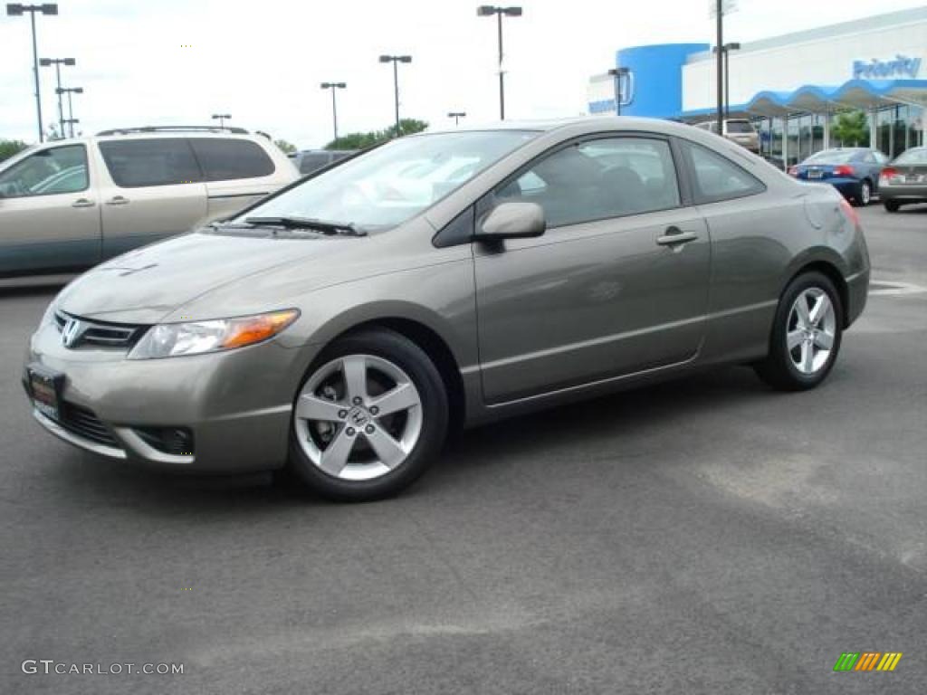 2008 Civic EX Coupe - Galaxy Gray Metallic / Gray photo #2
