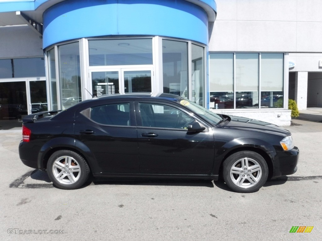 2008 Avenger SXT - Brilliant Black Crystal Pearl / Dark Slate Gray/Light Slate Gray photo #2