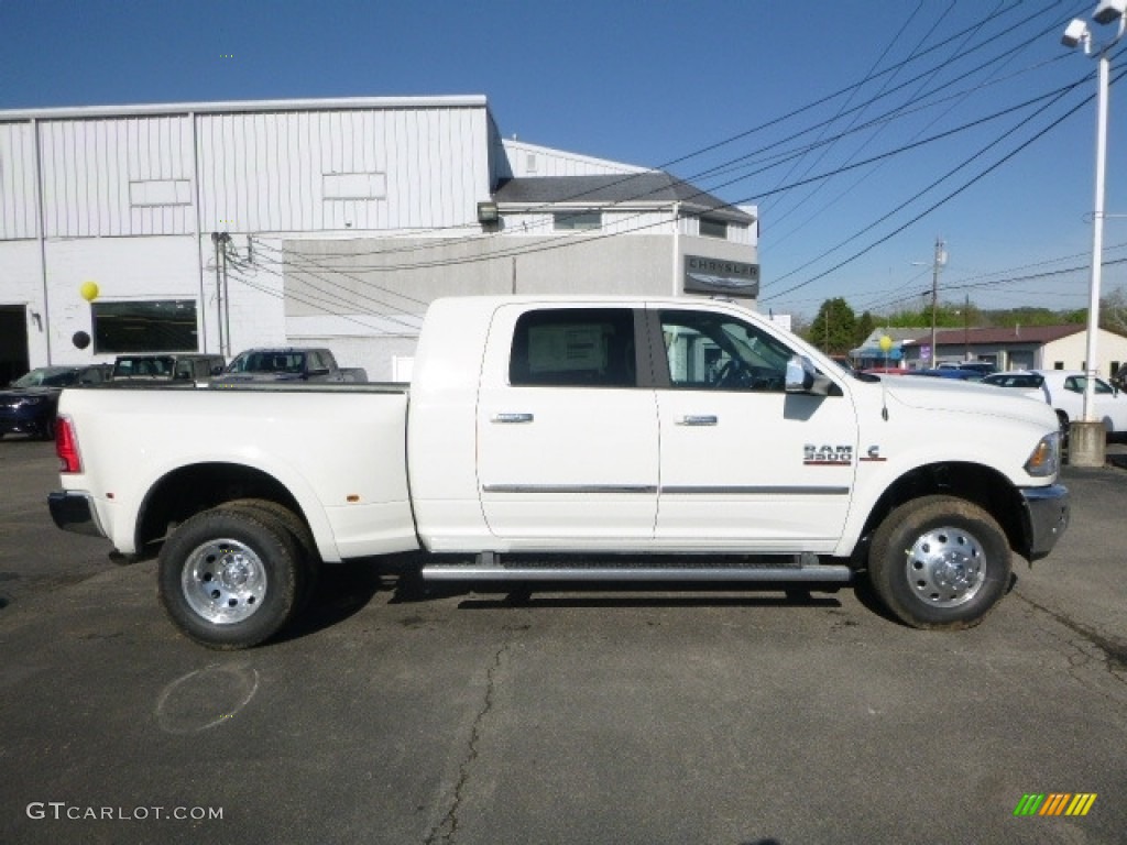 Pearl White 2017 Ram 3500 Laramie Mega Cab 4x4 Dual Rear Wheel Exterior Photo #120162317