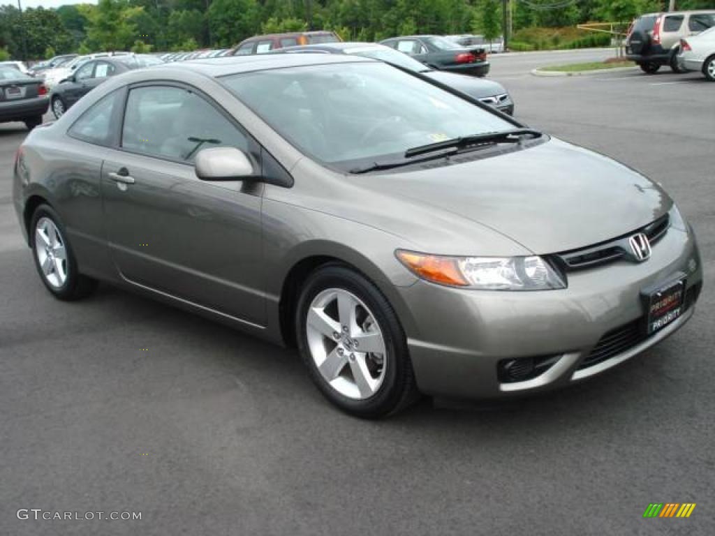 2008 Civic EX Coupe - Galaxy Gray Metallic / Gray photo #8