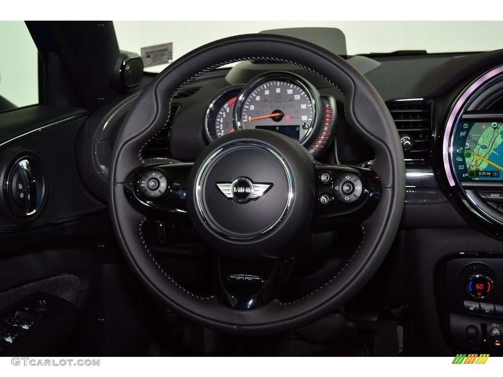 2017 Mini Clubman Cooper S Black Pearl/Mottled Grey Cloth Steering Wheel Photo #120167225