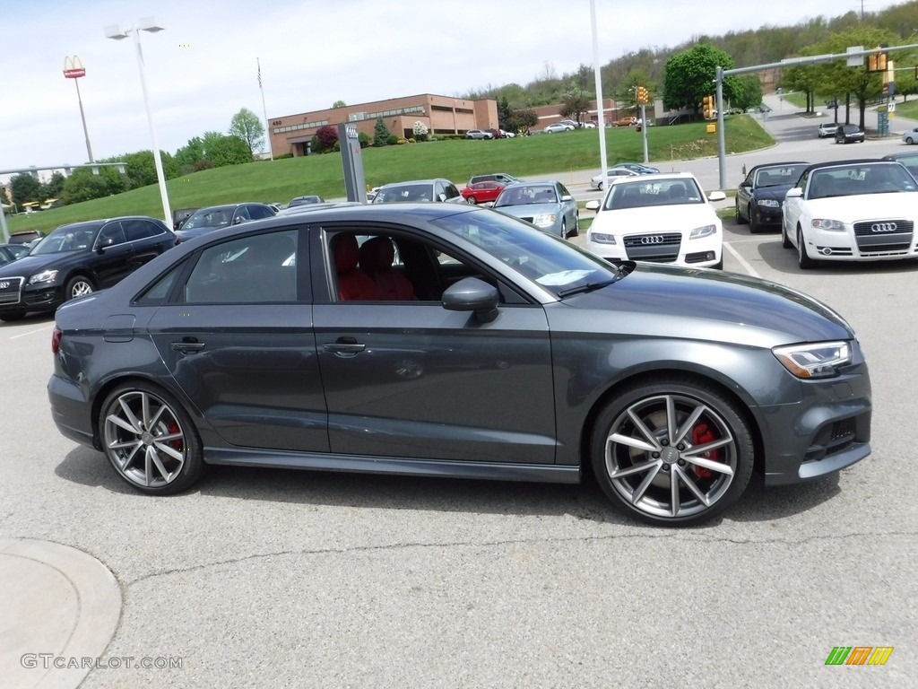 2017 S3 2.0T Premium Plus quattro - Daytona Gray Pearl / Magma Red/Anthracite Stitching photo #10