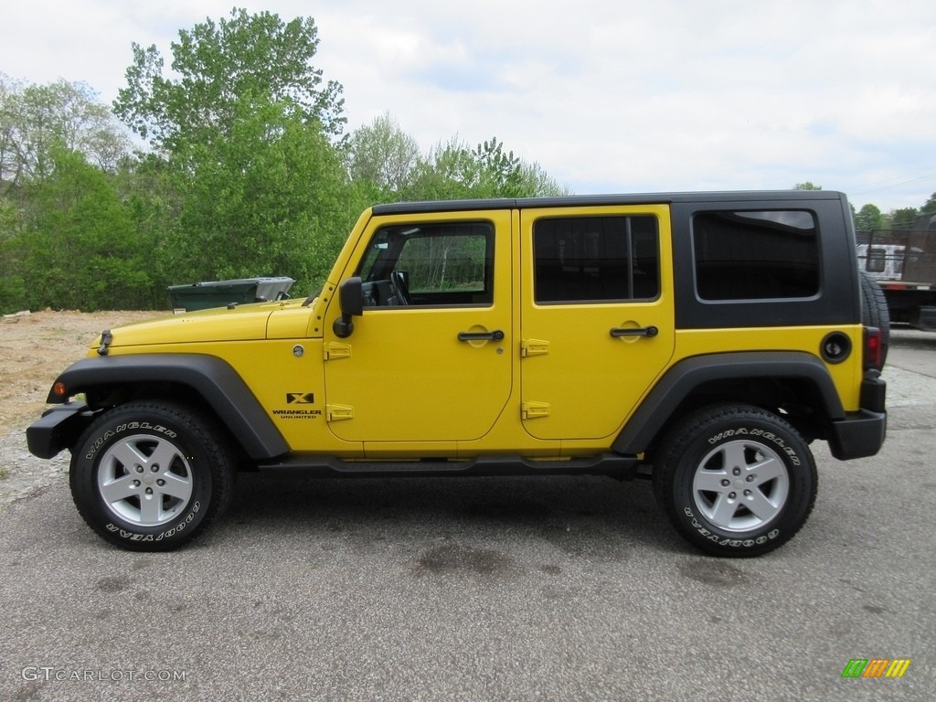 2008 Wrangler Unlimited X 4x4 - Detonator Yellow / Dark Slate Gray/Med Slate Gray photo #1