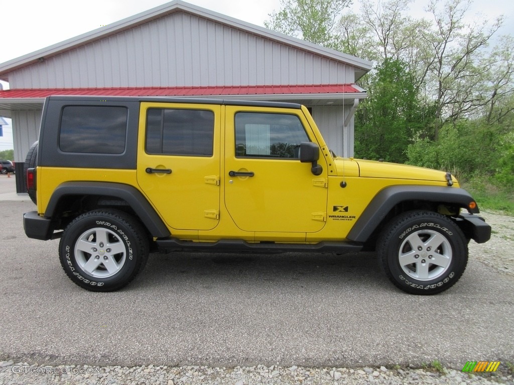 2008 Wrangler Unlimited X 4x4 - Detonator Yellow / Dark Slate Gray/Med Slate Gray photo #2