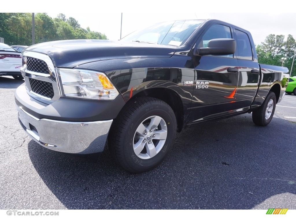 2017 1500 Tradesman Quad Cab - Brilliant Black Crystal Pearl / Black/Diesel Gray photo #3