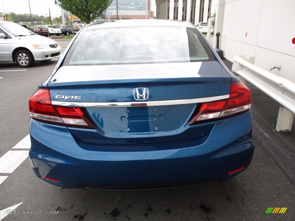 2015 Civic EX-L Sedan - Dyno Blue Pearl / Gray photo #5