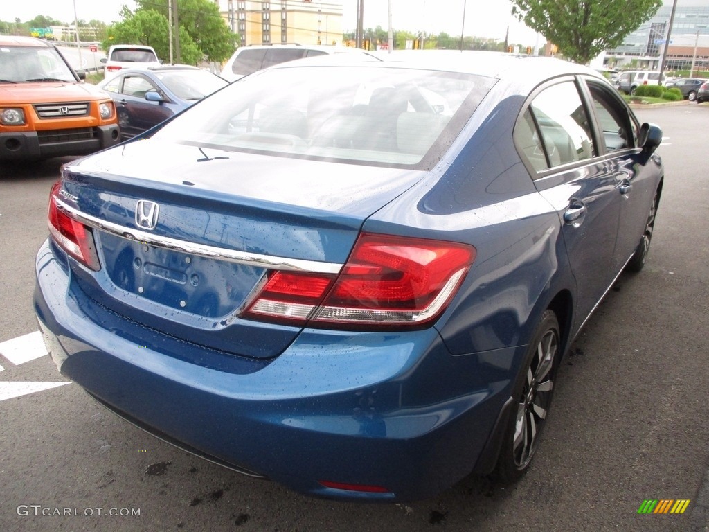 2015 Civic EX-L Sedan - Dyno Blue Pearl / Gray photo #6