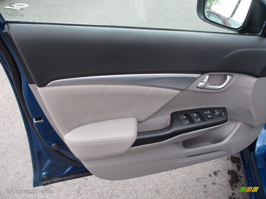 2015 Civic EX-L Sedan - Dyno Blue Pearl / Gray photo #9