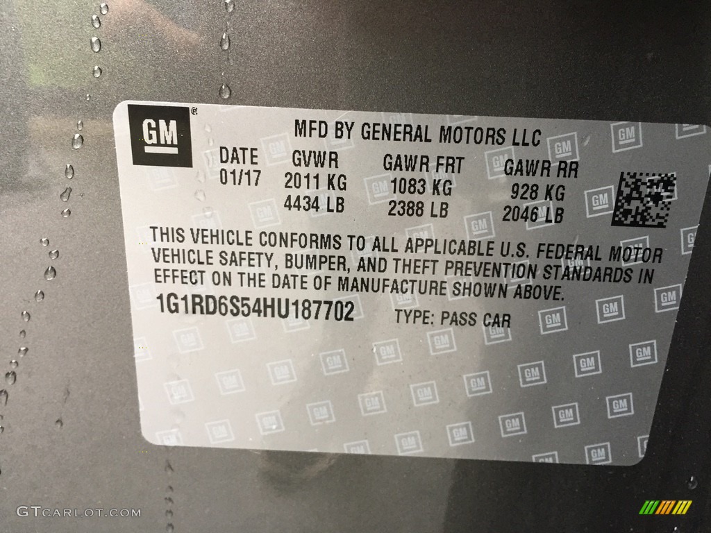 2017 Volt Premier - Heather Gray Metallic / Jet Black/Jet Black photo #12