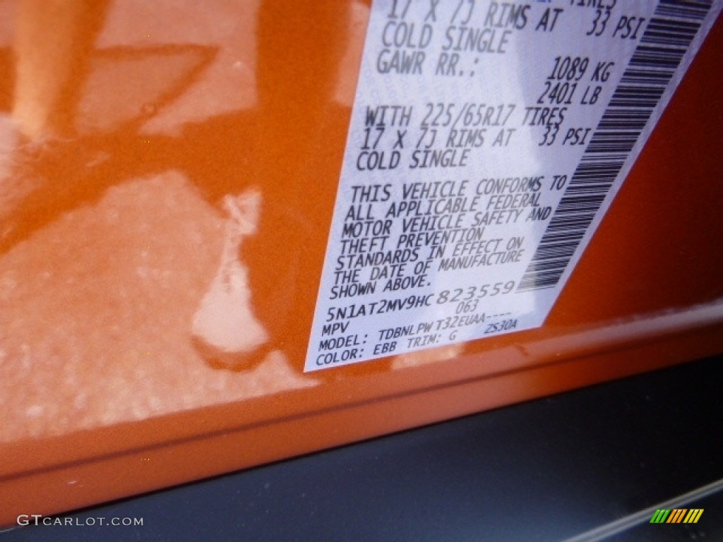 2017 Rogue S AWD - Monarch Orange / Charcoal photo #15