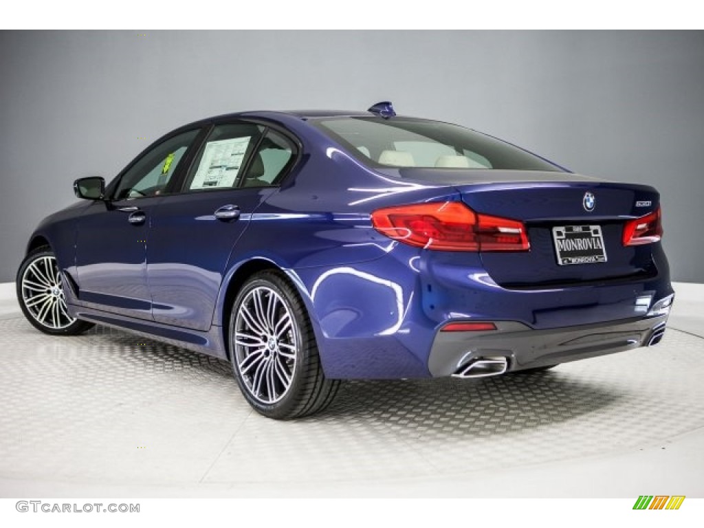 2017 5 Series 530i Sedan - Mediterranean Blue Metallic / Canberra Beige photo #3