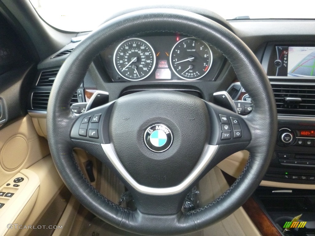 2013 BMW X5 xDrive 50i Sand Beige Steering Wheel Photo #120191400