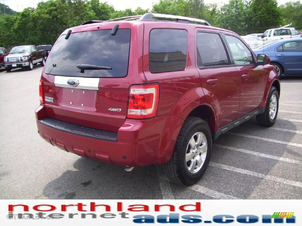 2009 Escape Limited 4WD - Sangria Red Metallic / Charcoal photo #4
