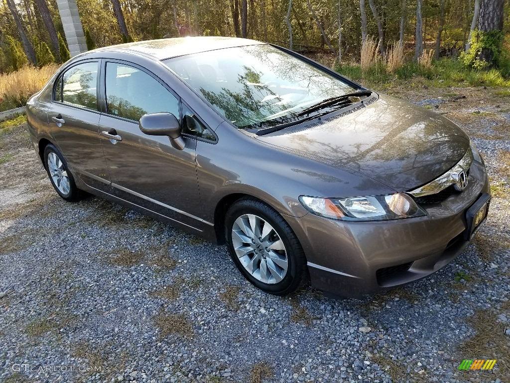 2010 Civic EX-L Sedan - Urban Titanium Metallic / Gray photo #3