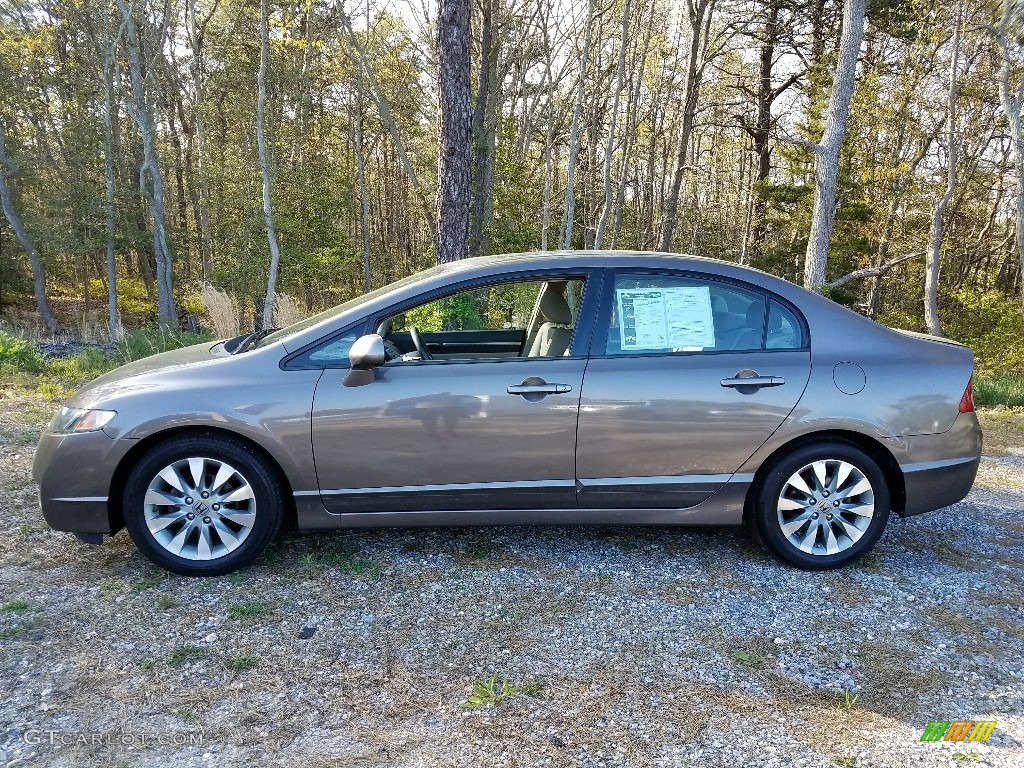 2010 Civic EX-L Sedan - Urban Titanium Metallic / Gray photo #5