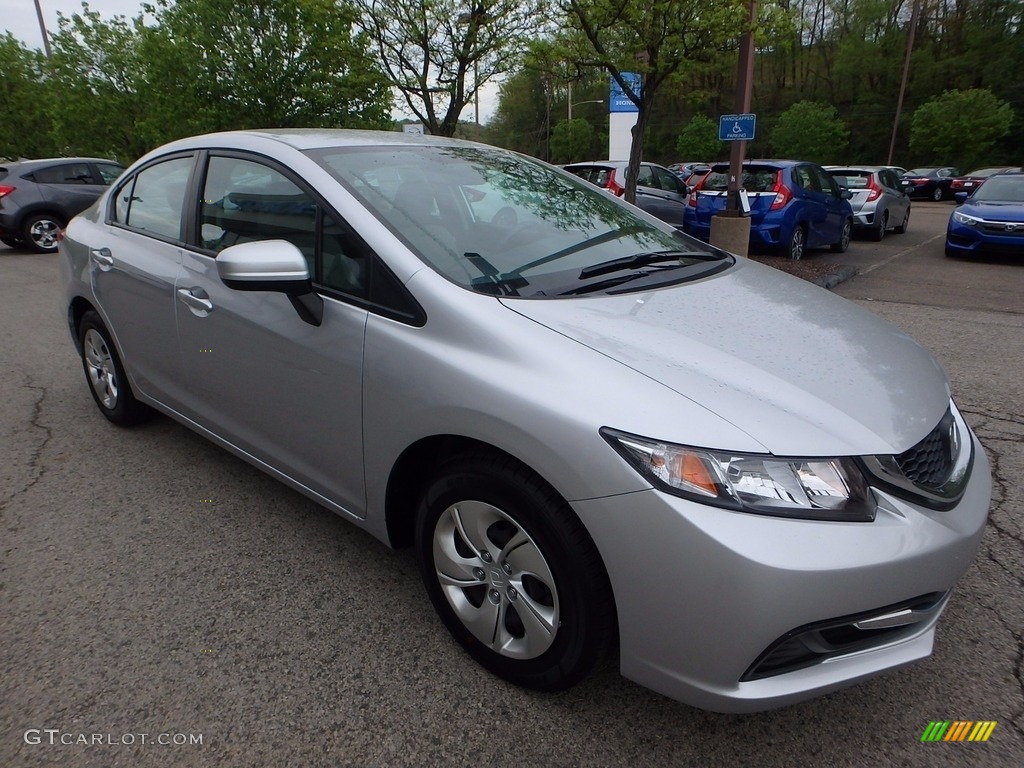 2014 Civic LX Sedan - Alabaster Silver Metallic / Gray photo #7