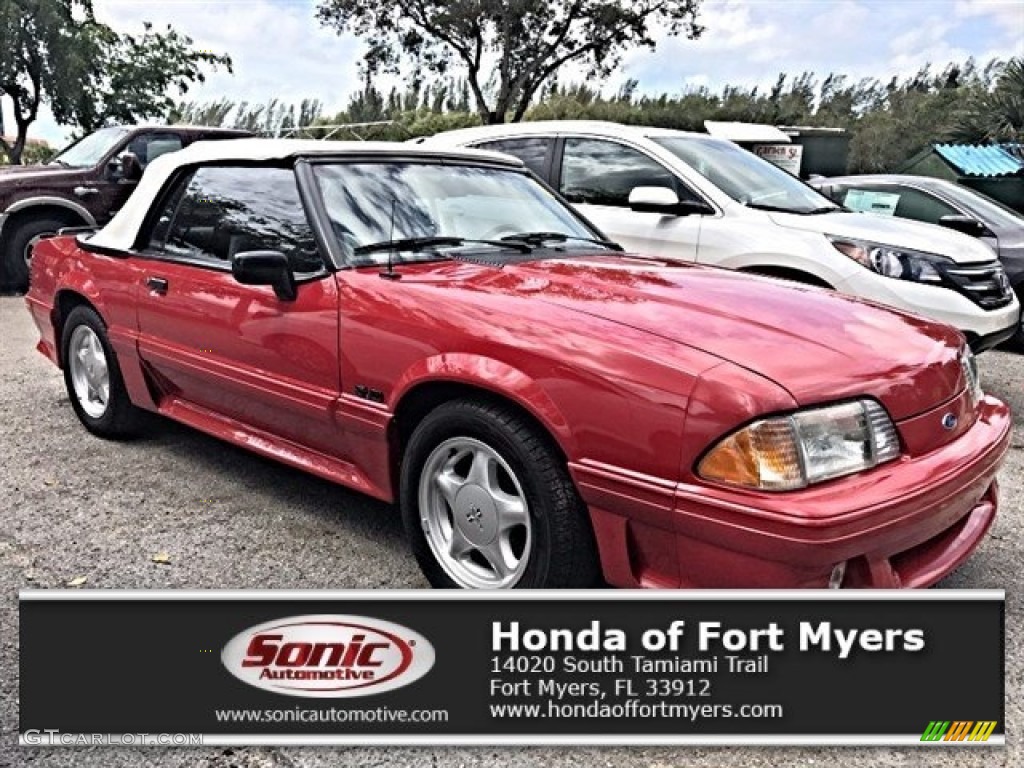 1991 Bright Red Ford Mustang Gt Convertible 120201396