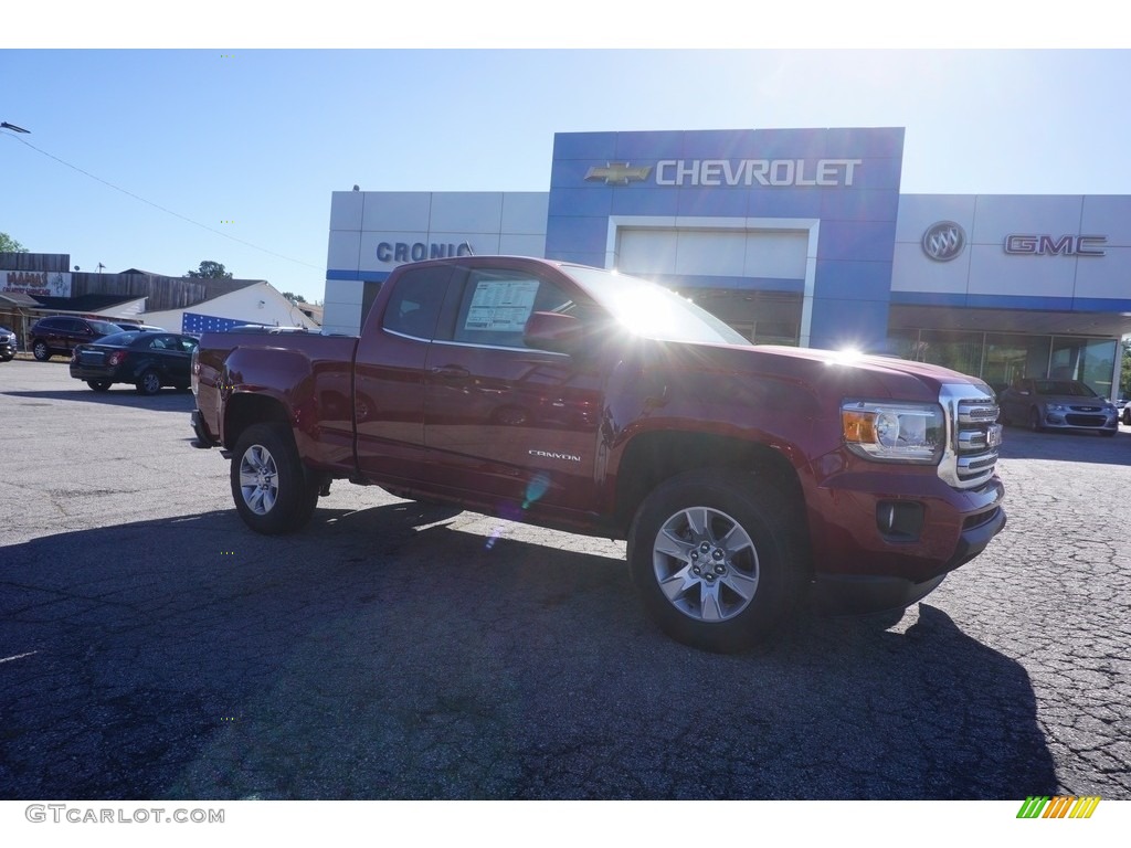 2017 Canyon SLE Extended Cab - Red Quartz Tintcoat / Jet Black photo #1