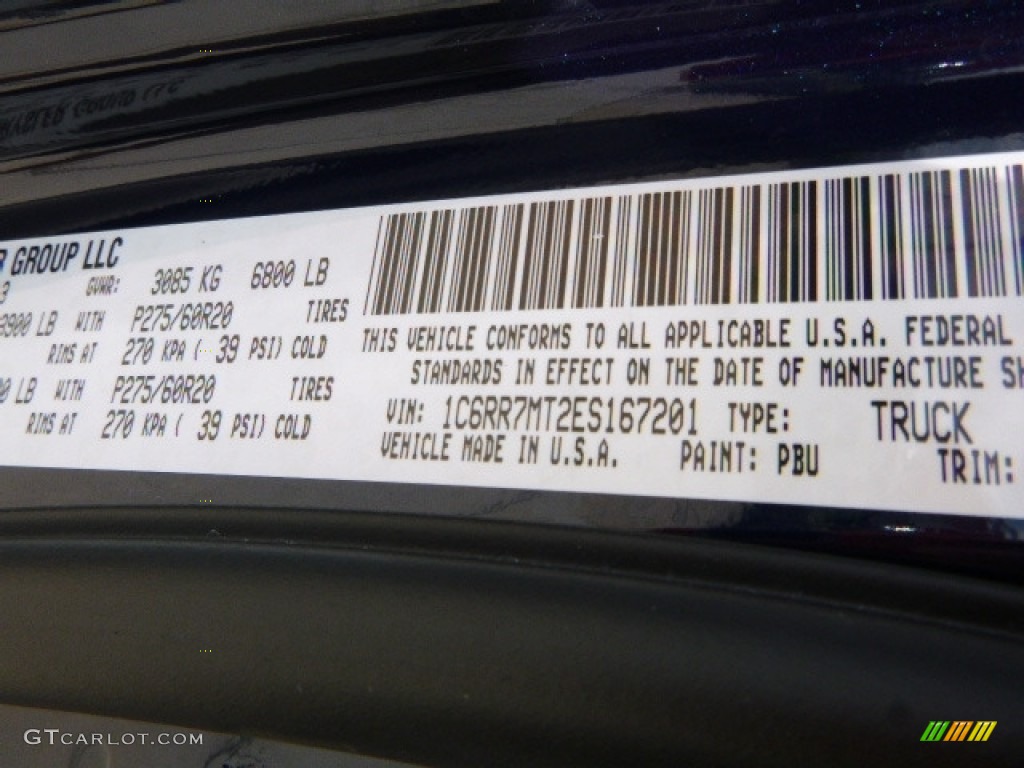 2014 1500 Sport Crew Cab 4x4 - True Blue Pearl Coat / Black photo #16