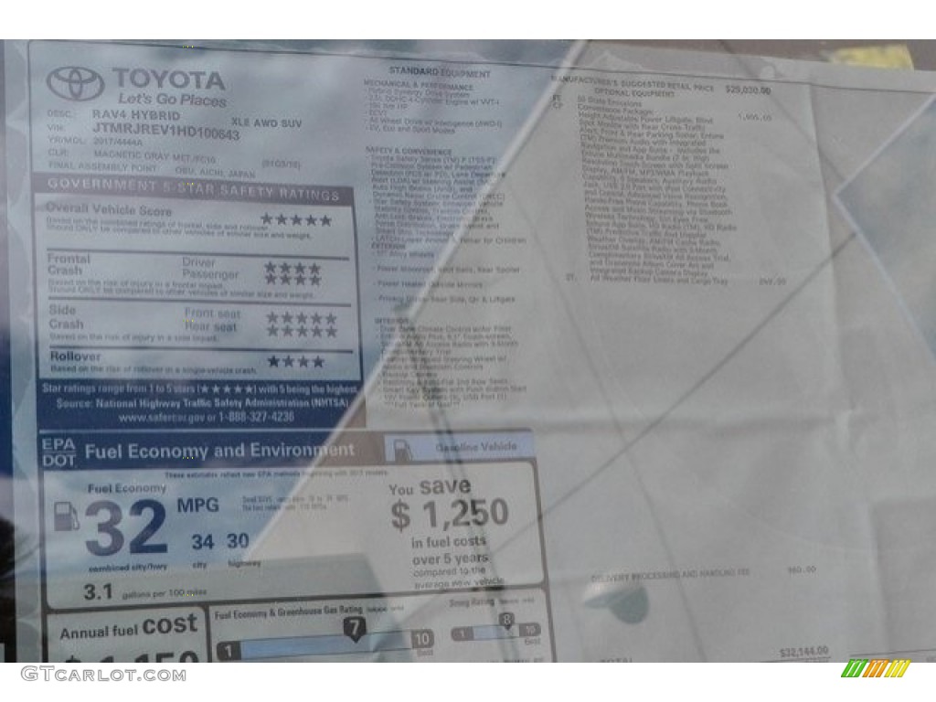 2017 RAV4 XLE AWD Hybrid - Magnetic Gray Metallic / Ash photo #10