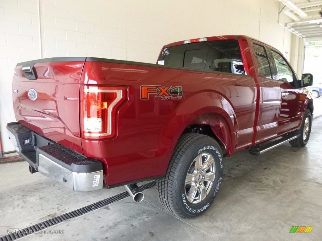 2017 F150 XLT SuperCab 4x4 - Ruby Red / Earth Gray photo #2