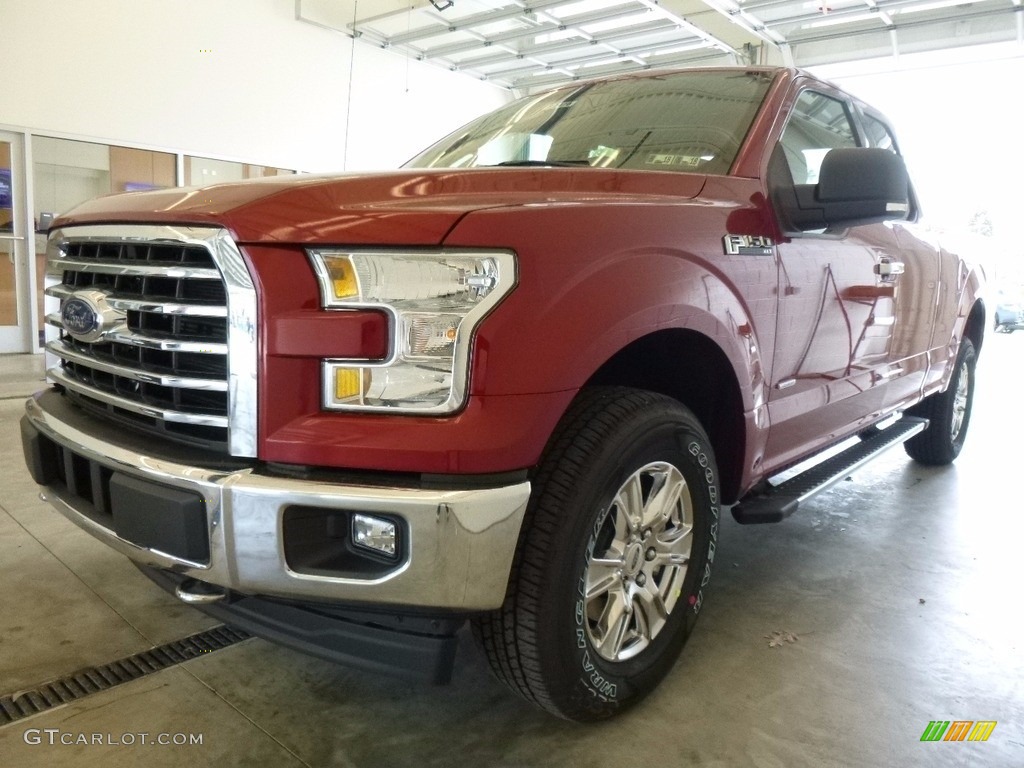2017 F150 XLT SuperCab 4x4 - Ruby Red / Earth Gray photo #4