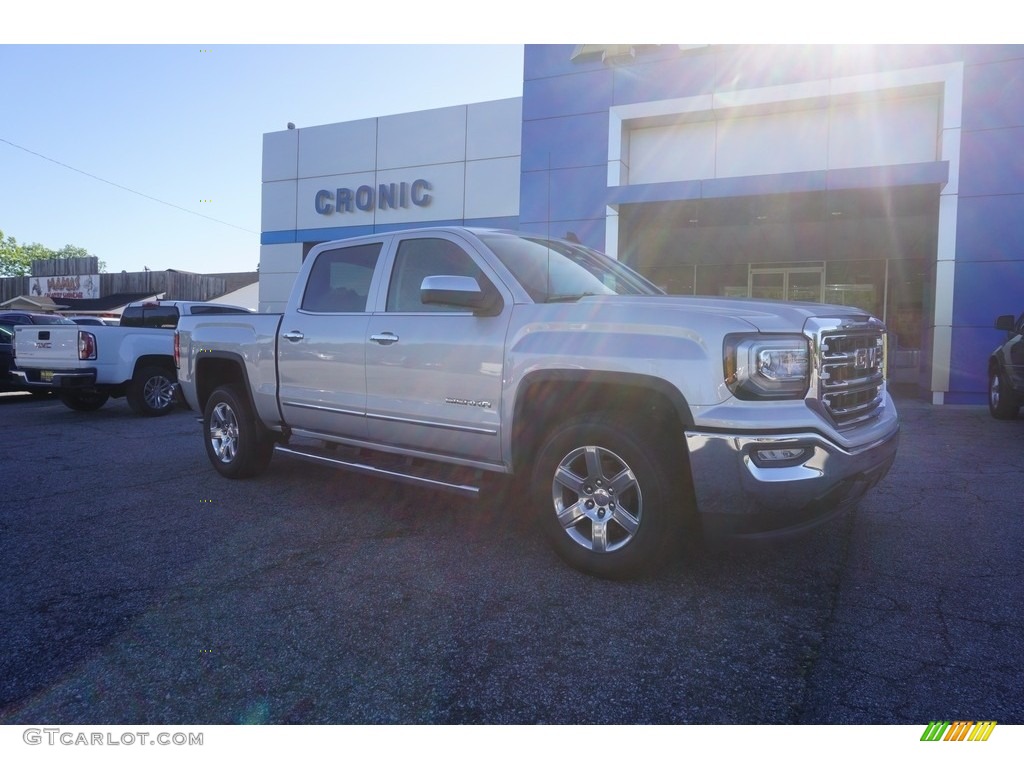 2017 Sierra 1500 SLT Crew Cab - Quicksilver Metallic / Cocoa/­Dune photo #1