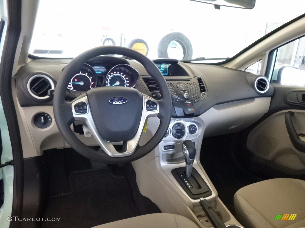 Medium Light Stone Interior 2017 Ford Fiesta SE Sedan Photo #120224694