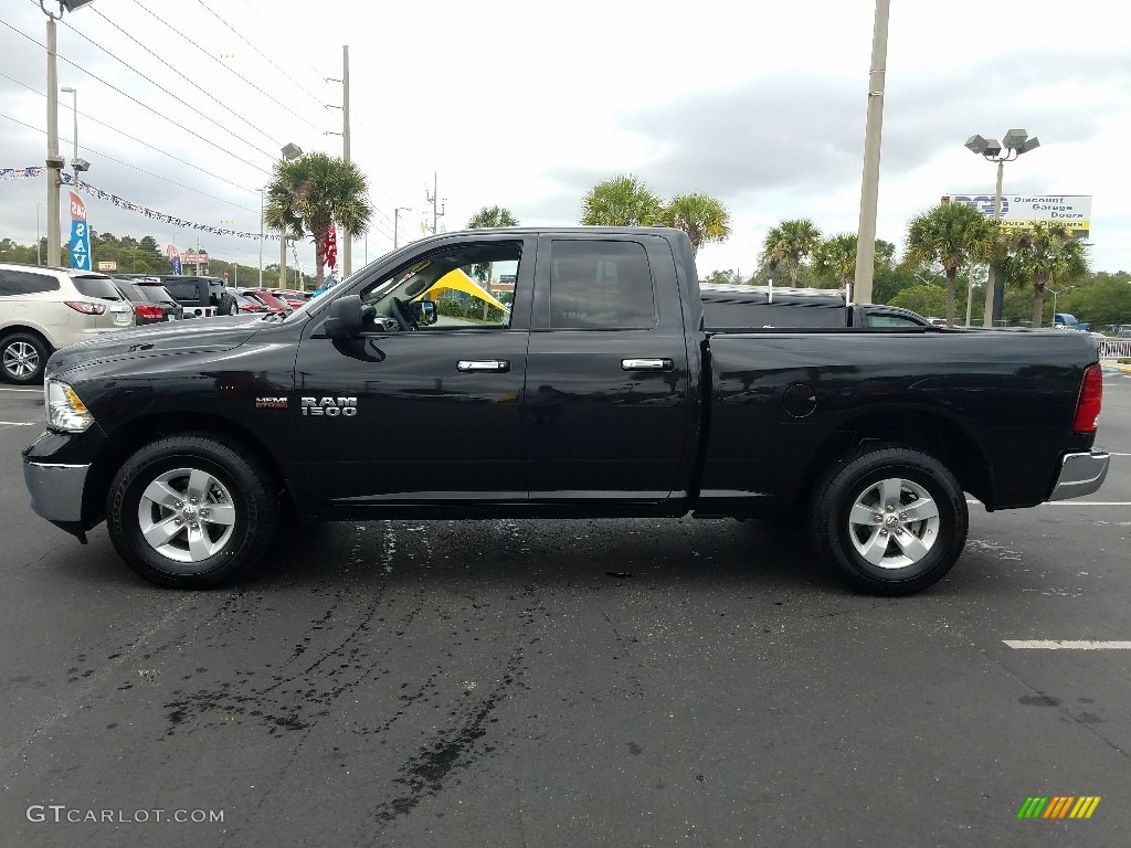 2017 1500 Big Horn Quad Cab - Brilliant Black Crystal Pearl / Black/Diesel Gray photo #2