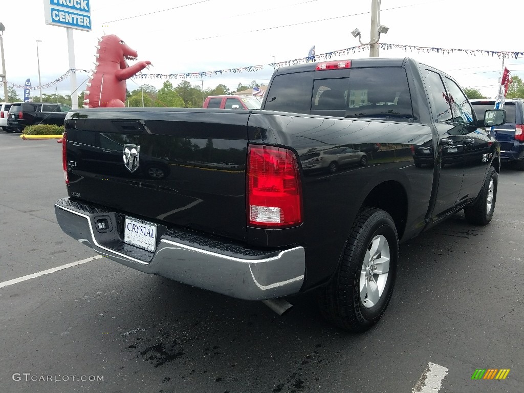 2017 1500 Big Horn Quad Cab - Brilliant Black Crystal Pearl / Black/Diesel Gray photo #5