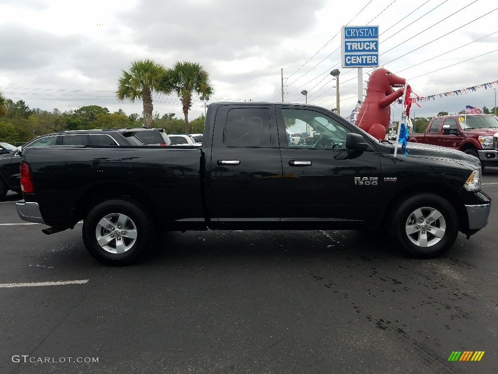 2017 1500 Big Horn Quad Cab - Brilliant Black Crystal Pearl / Black/Diesel Gray photo #6