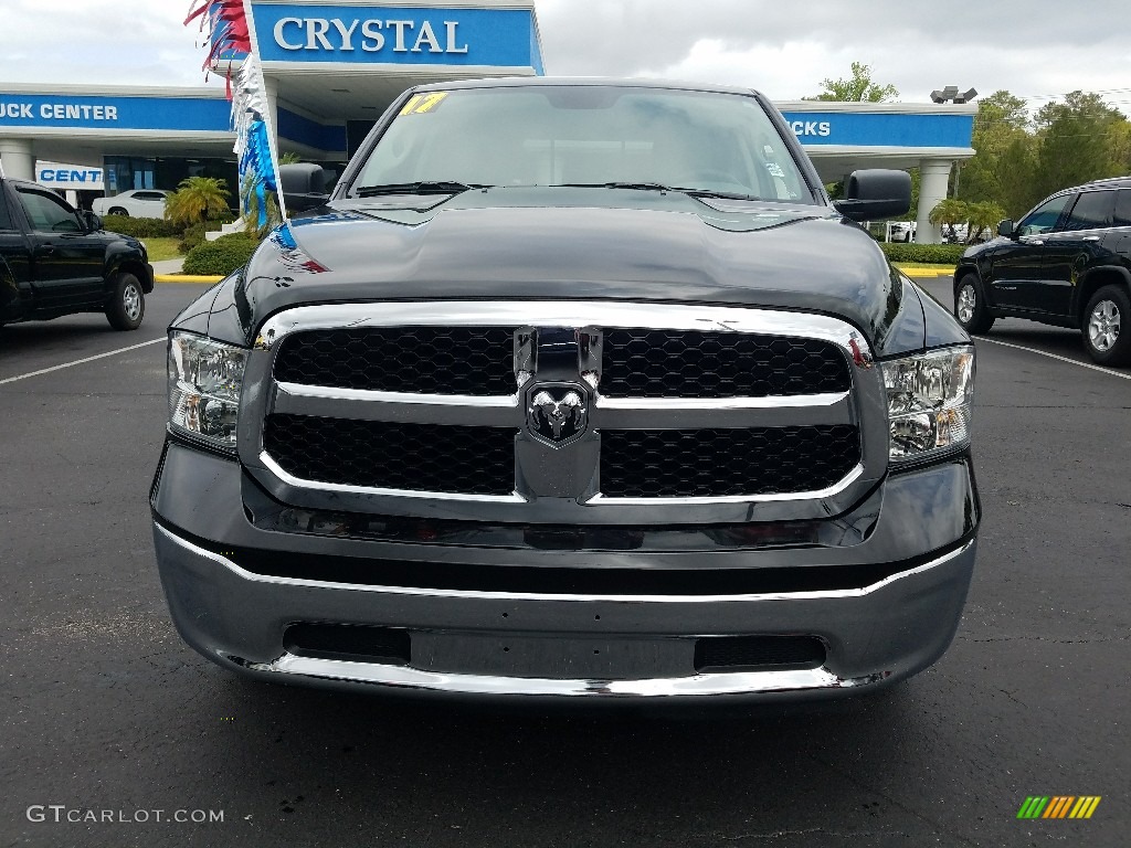 2017 1500 Big Horn Quad Cab - Brilliant Black Crystal Pearl / Black/Diesel Gray photo #8