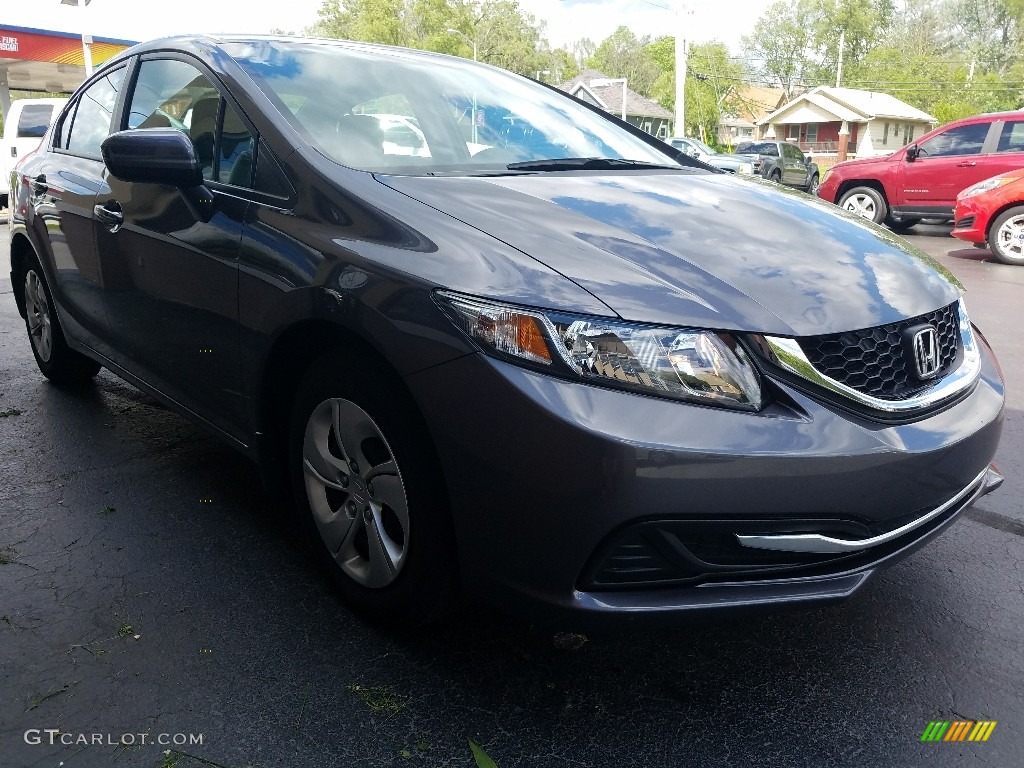 2014 Civic LX Sedan - Modern Steel Metallic / Gray photo #6
