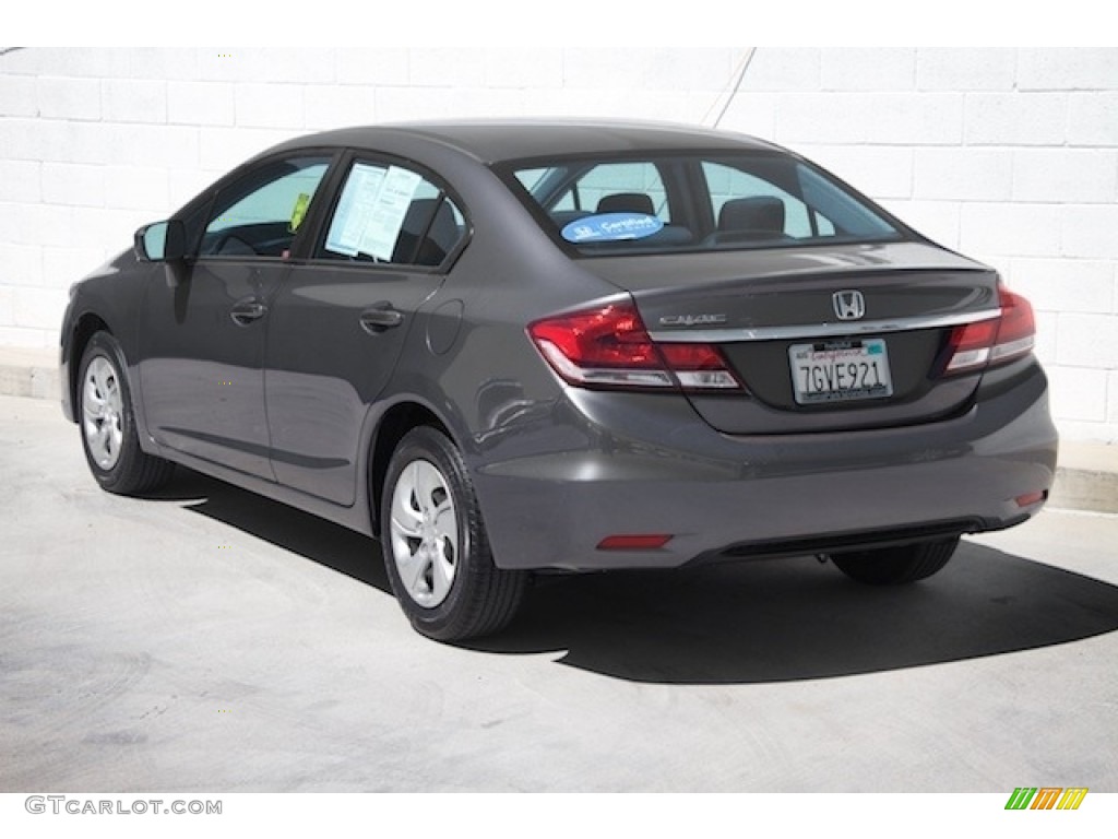 2014 Civic LX Sedan - Modern Steel Metallic / Black photo #2