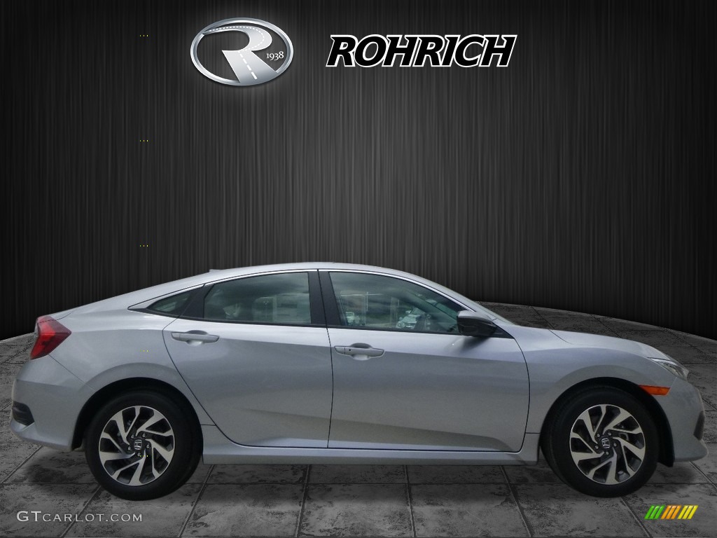 2017 Civic EX Sedan - Lunar Silver Metallic / Black photo #2