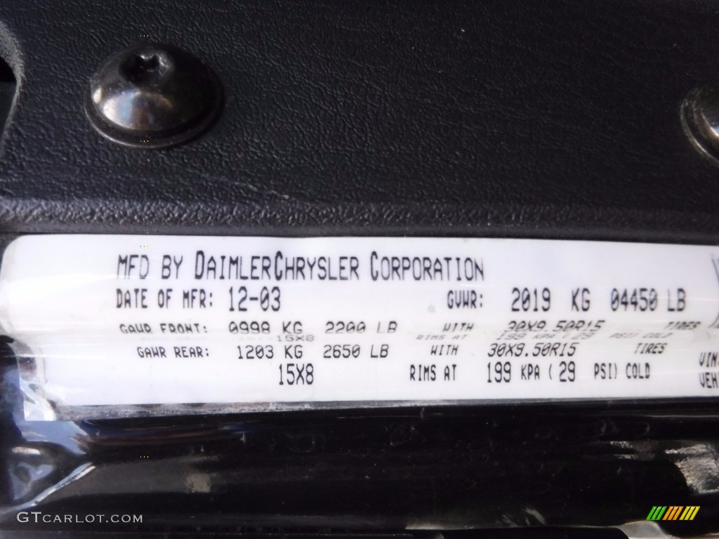 2004 Wrangler Sport 4x4 - Black / Dark Slate Gray photo #23