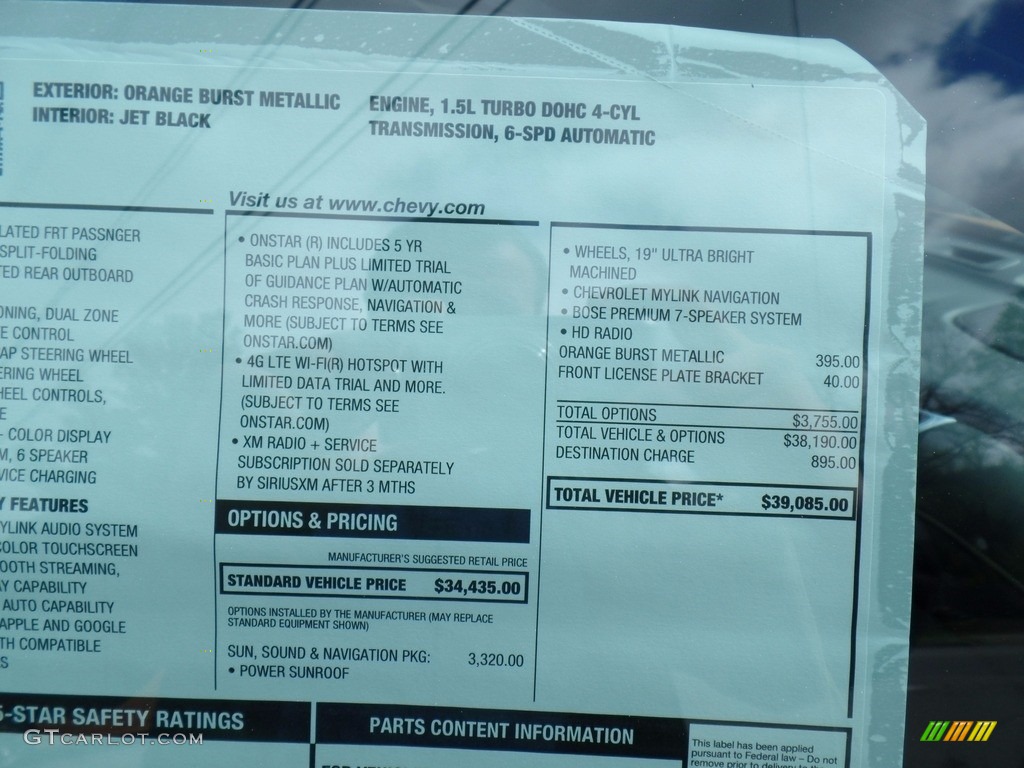 2018 Chevrolet Equinox Premier AWD Window Sticker Photo #120247296