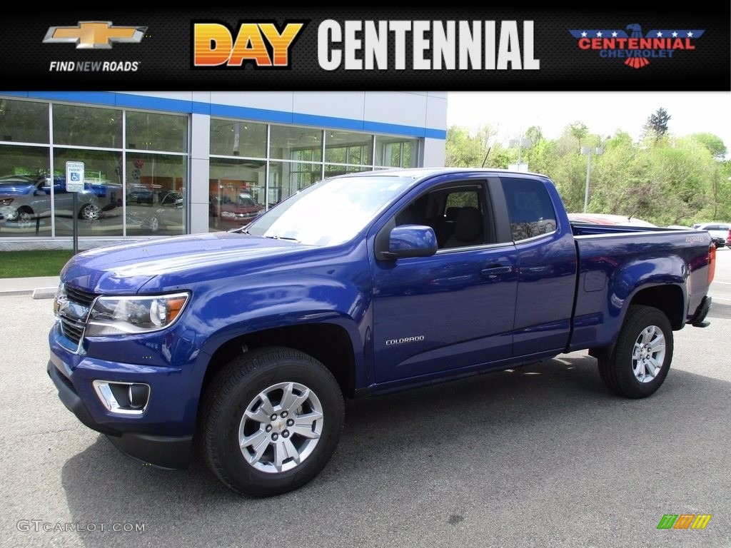 2017 Colorado LT Extended Cab 4x4 - Laser Blue Metallic / Jet Black photo #1