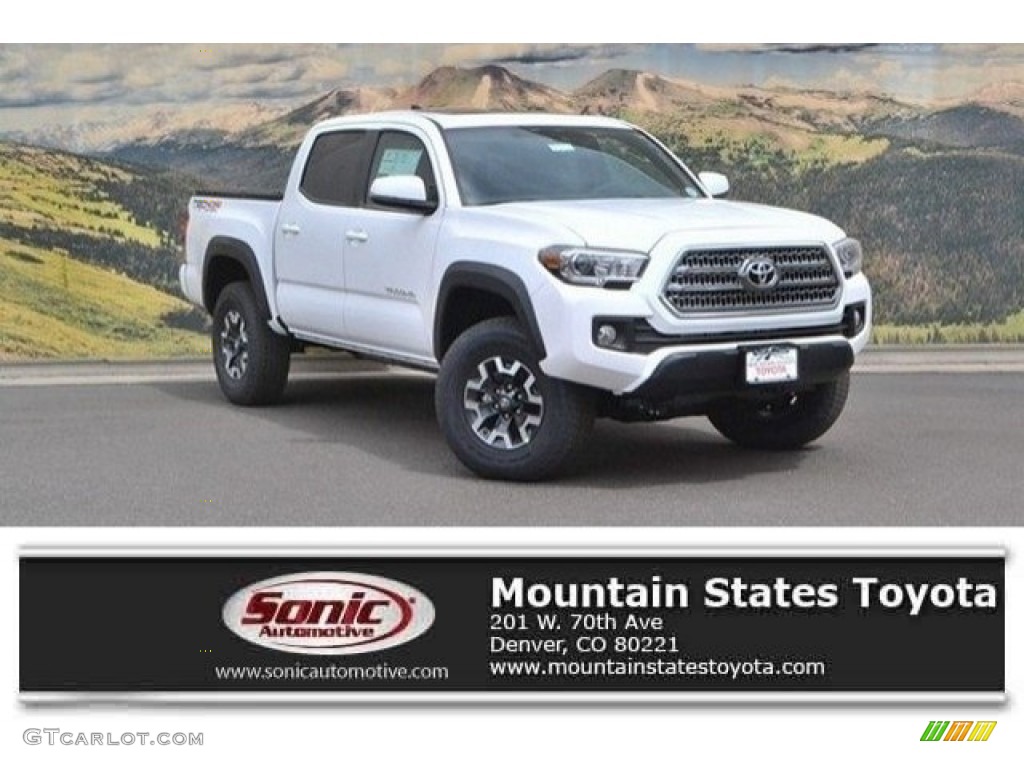 2017 Tacoma TRD Off Road Double Cab 4x4 - Super White / Cement Gray photo #1