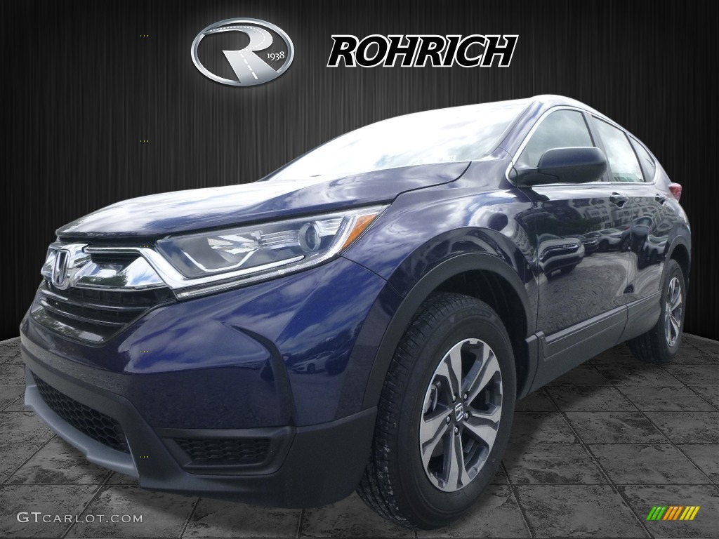 2017 CR-V LX AWD - Obsidian Blue Pearl / Gray photo #4