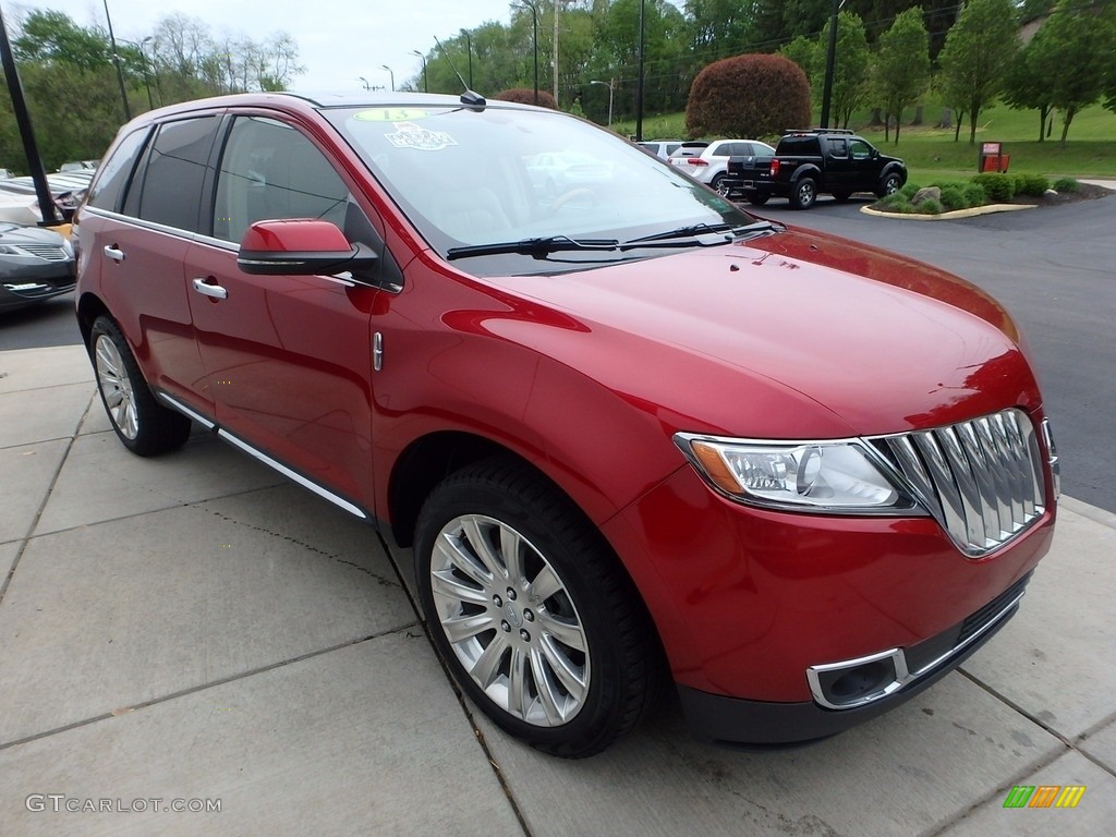 2013 MKX AWD - Ruby Red Tinted Tri-Coat / Medium Light Stone photo #8