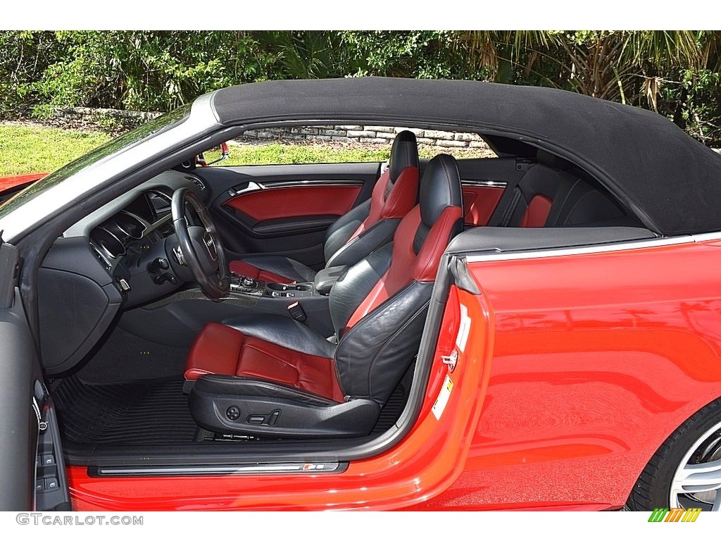 Black/Magma Red Interior 2012 Audi S5 3.0 TFSI quattro Cabriolet Photo #120265521