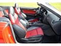 2012 Audi S5 Black/Magma Red Interior Front Seat Photo