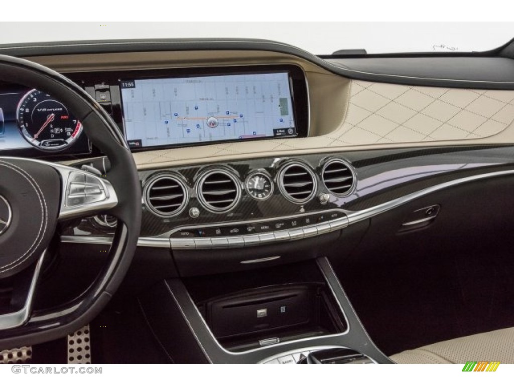 2017 Mercedes-Benz S 63 AMG 4Matic Sedan Porcelain/Black Dashboard Photo #120268170