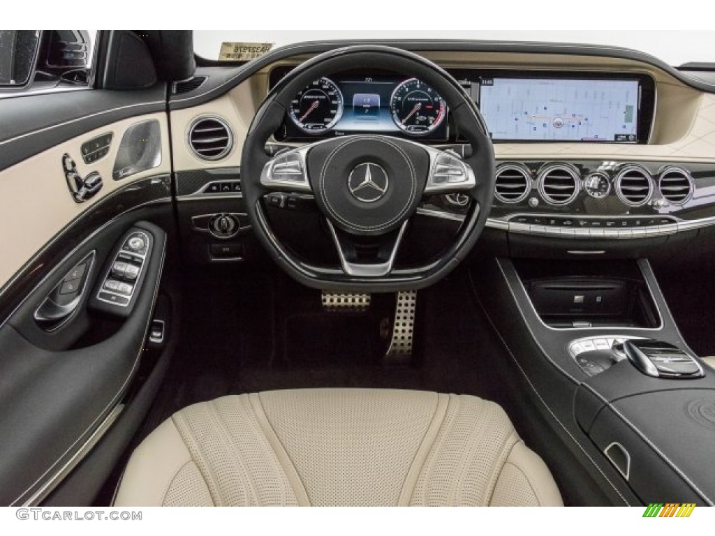 2017 Mercedes-Benz S 63 AMG 4Matic Sedan Porcelain/Black Dashboard Photo #120268189